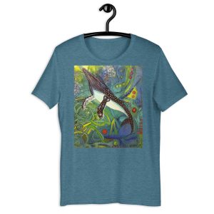 T-Shirt - Humpback With 2 Silver Stars (Deep Teal) - Image 6