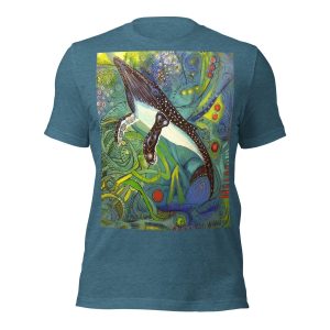 T-Shirt - Humpback With 2 Silver Stars (Deep Teal) - Image 7