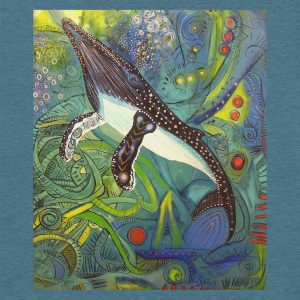 T-Shirt - Humpback With 2 Silver Stars (Deep Teal) - Image 5