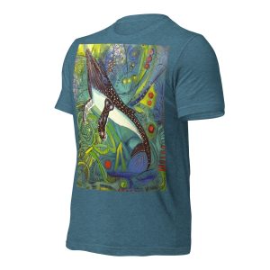T-Shirt - Humpback With 2 Silver Stars (Deep Teal) - Image 3