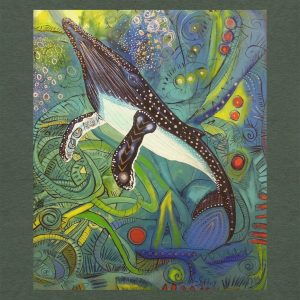 T-Shirt - Humpback With 2 Silver Stars (Forest Green) - Image 5