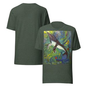 T-Shirt - Humpback With 2 Silver Stars (Forest Green)
