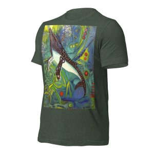 Alternative view of T-Shirt - Humpback With 2 Silver Stars (Forest Green)